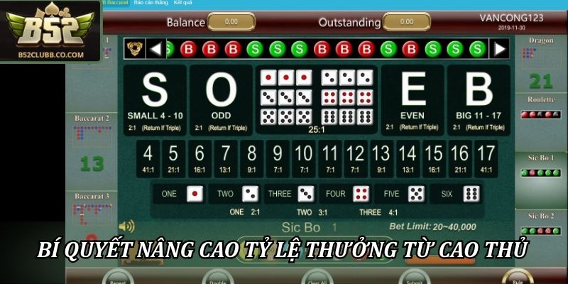 Bí quyết nâng cao tỷ lệ thưởng từ cao thủ