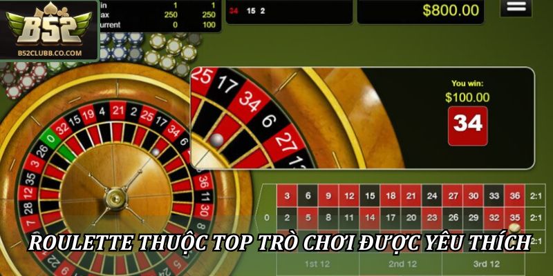 Roulette B52 đổi thưởng thuộc top trò chơi được yêu thích