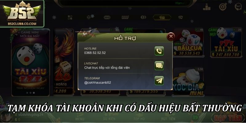 Chính sách bảo mật 3 Tạm khóa tài khoản khi có dấu hiệu bất thường